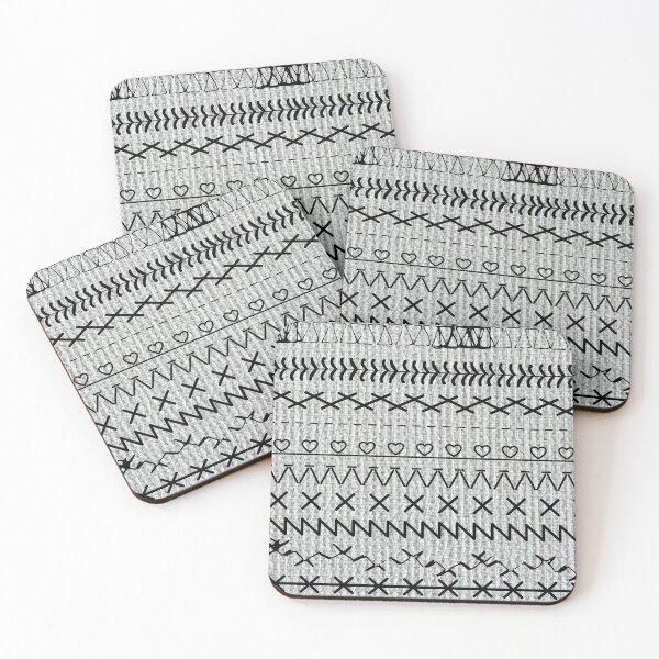 Item preview, Sewing Stitch Patterns on Textured Fabric Effect Background  designed and sold by Nancyanna.