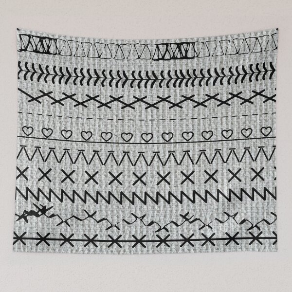 Item preview, Sewing Stitch Patterns on Textured Fabric Effect Background  designed and sold by Nancyanna.