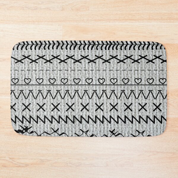Item preview, Sewing Stitch Patterns on Textured Fabric Effect Background  designed and sold by Nancyanna.