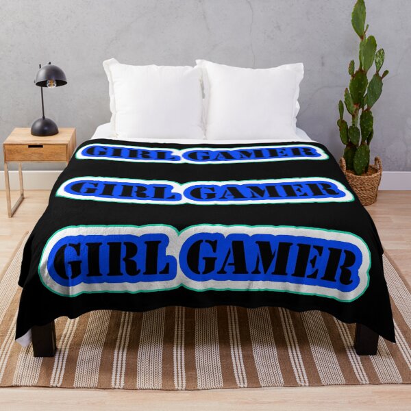 Item preview, Girl Gamer Words in Blue Black White x 3 designed and sold by Beachy.
