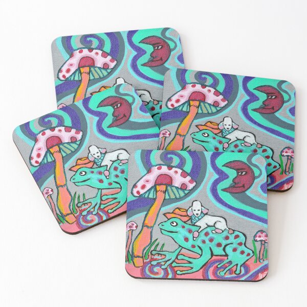 Item preview, Cowboy Frog with Poodle and Mushrooms designed and sold by Magicpoodleland.