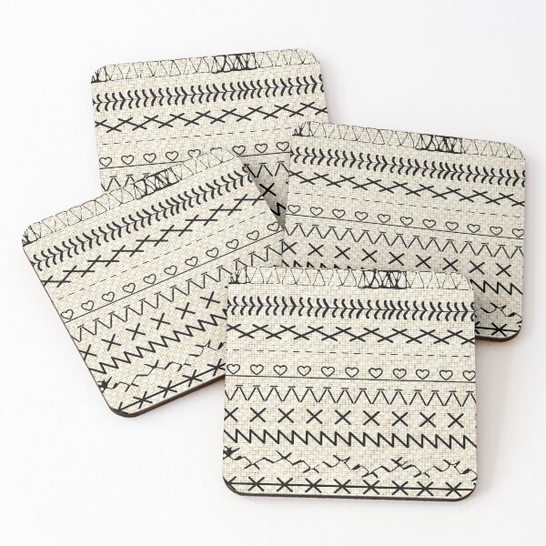 Item preview, Sewing Stitch Patterns on Textured Fabric Effect Background  designed and sold by Nancyanna.