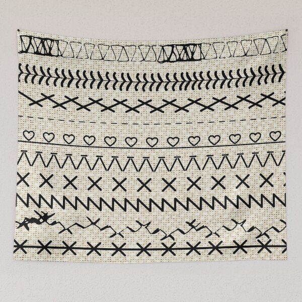 Item preview, Sewing Stitch Patterns on Textured Fabric Effect Background  designed and sold by Nancyanna.
