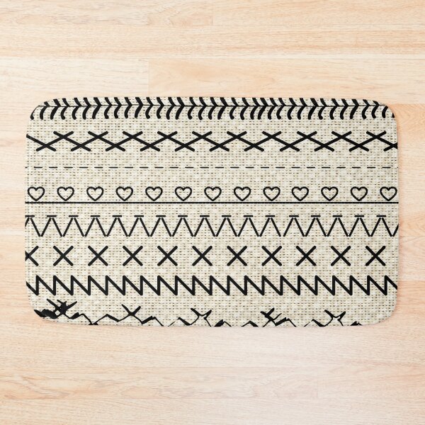 Item preview, Sewing Stitch Patterns on Textured Fabric Effect Background  designed and sold by Nancyanna.