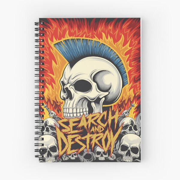 Item preview, Search and Destroy" Punk Rock Poster with Mohawk Skull and Fiery Chaos Design designed and sold by paulo silveira.