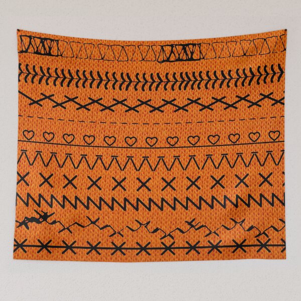 Item preview, Sewing Stitch Patterns on Textured Fabric Effect Background  designed and sold by Nancyanna.