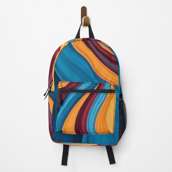 Item preview, Dynamic Abstract Waves in Wheat, Dark Blue, and Maroon designed and sold by PixelParinda.