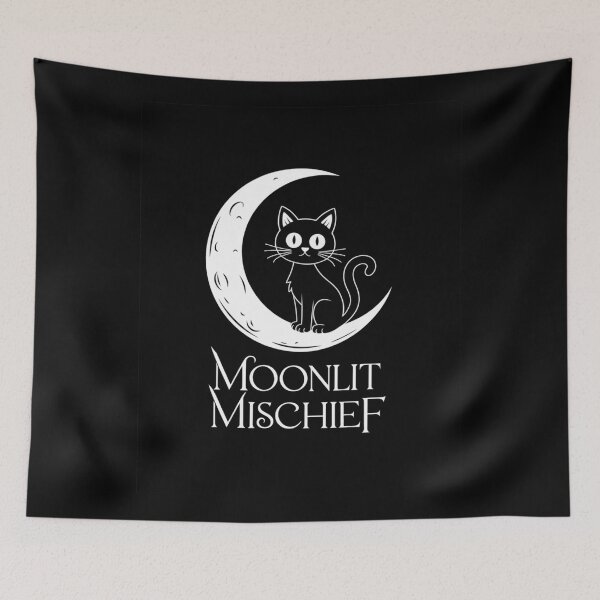 Item preview, Moonlit Mischief: Spooky Cat Moon designed and sold by Davideus.