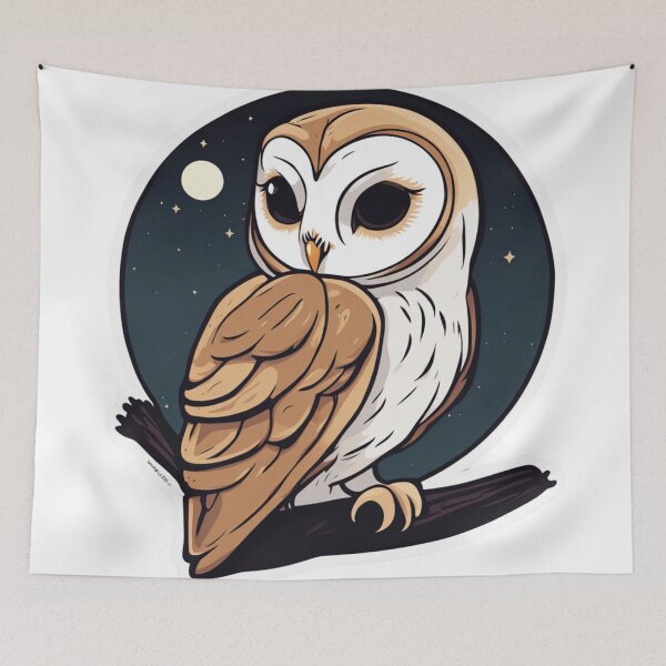 Item preview, Barn Owl at Night designed and sold by FamiliarPufferfish.