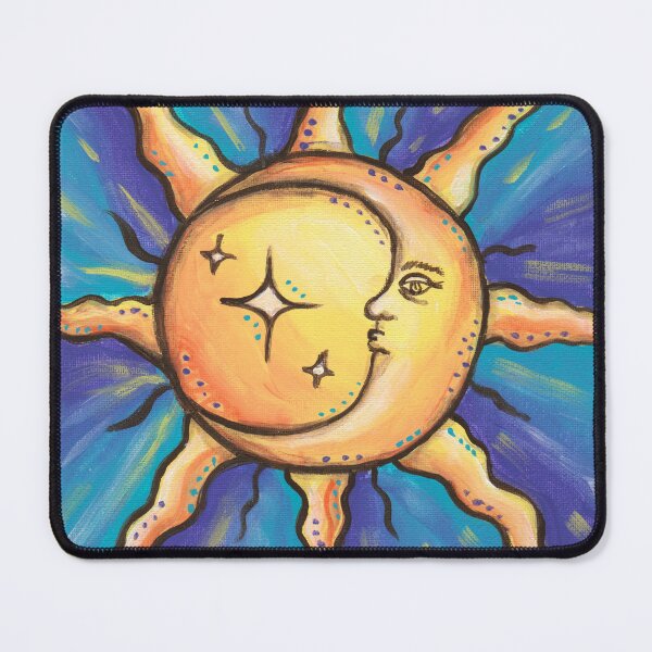 Item preview, Whimsigoth Sun and Moon Celestial Witchy 90s Inspired Original Painting Art designed and sold by Intergalactic Unicorn: Art by Anna Schmidt.