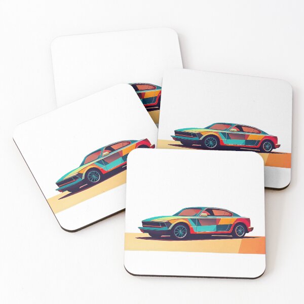 Item preview, Geometrisches buntes Auto im minimalistischen Stil designed and sold by BysonDesigns.