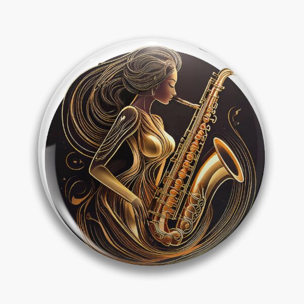 Item preview, Frau mit Saxophon-Silhouette designed and sold by BysonDesigns.