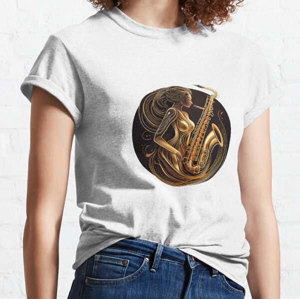 Item preview, Frau mit Saxophon-Silhouette designed and sold by BysonDesigns.