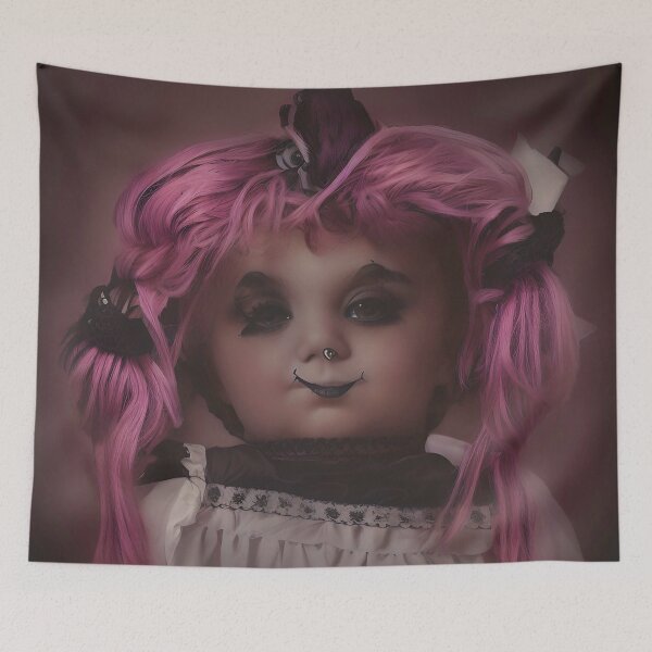 Item preview, Voodoo doll with pink hair designed and sold by Jennifer Morcom.