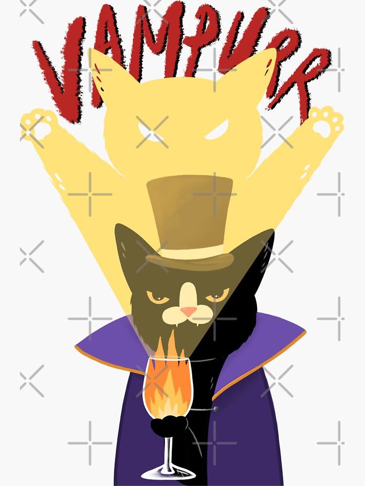 Thumbnail 3 of 3, Sticker, Vampurrrrr Pow Pow designed and sold by studioaftercigs.