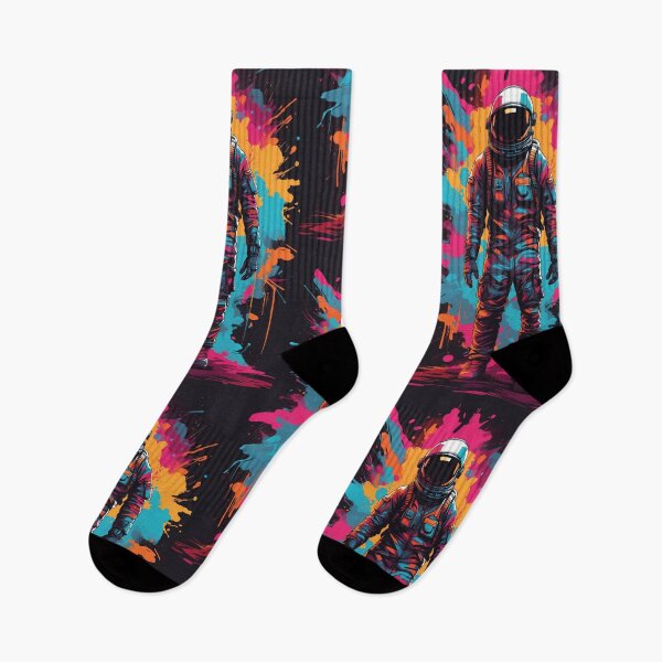 Item preview, Vibrant Astronaut with Neon Cosmic Explosion Behind designed and sold by ArtComixHaven.