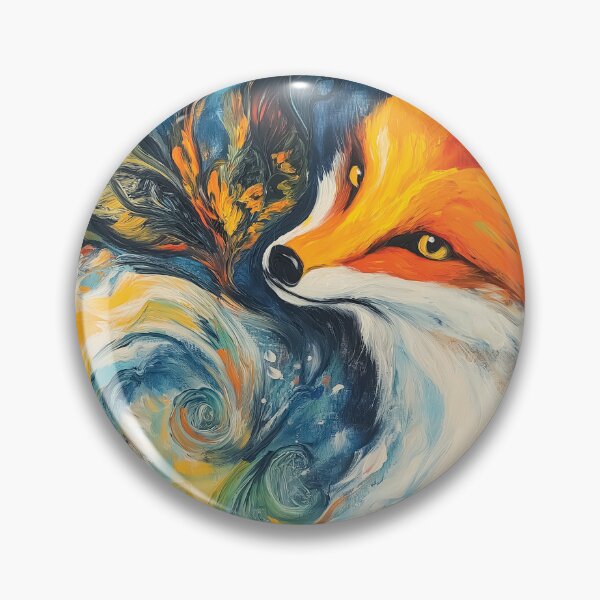Item preview, A vibrant orange fox against a mesmerizing backdrop of swirling, cosmic colors design. designed and sold by HEMRO.