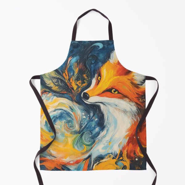 Item preview, A vibrant orange fox against a mesmerizing backdrop of swirling, cosmic colors design. designed and sold by HEMRO.