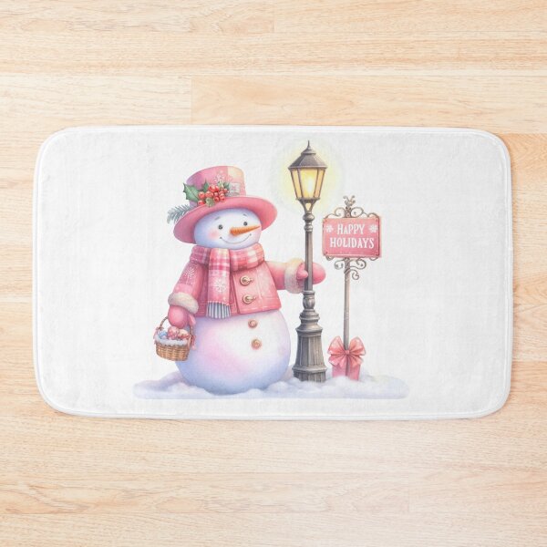 Item preview, Pink Snowman Christmas Drawing – Whimsical Holiday Art designed and sold by DarkEmporium20.