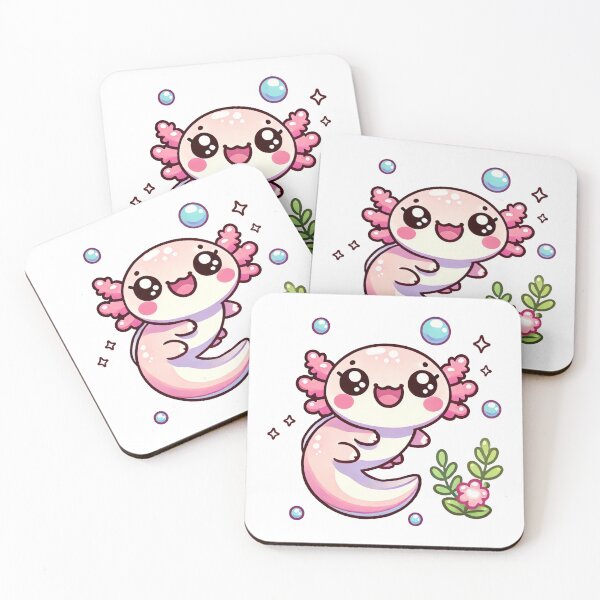Item preview, Adorable Axolotl Floating with Bubbles designed and sold by RetroPop23.