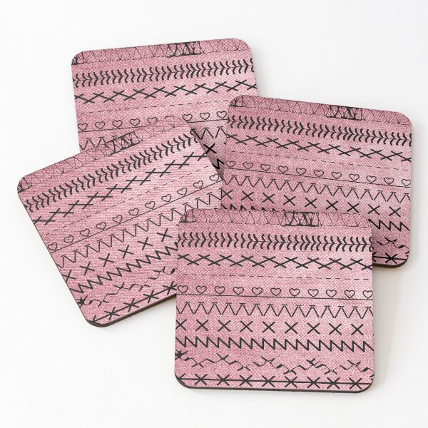Item preview, Sewing Stitch Patterns on Textured Fabric Effect Background  designed and sold by Nancyanna.
