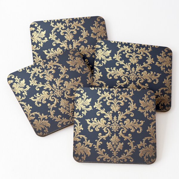 Item preview, Royal Blue & Gold Ombre Damask  designed and sold by DesignsByPrnces.