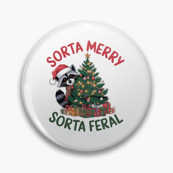 Item preview, Sorta Merry Sorta Feral Christmas Raccoon Design designed and sold by NexaArts.