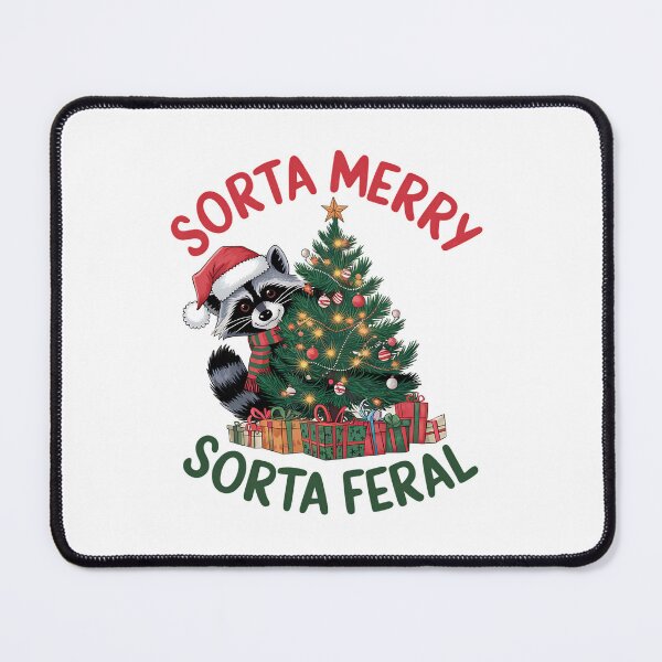 Item preview, Sorta Merry Sorta Feral Christmas Raccoon Design designed and sold by NexaArts.