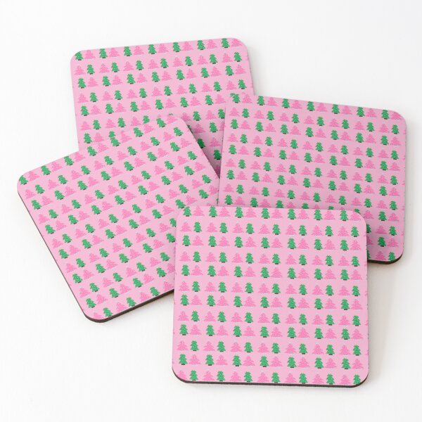 Item preview, Pink and Green Contemporary Christmas Tree Print designed and sold by DanielleGensler.