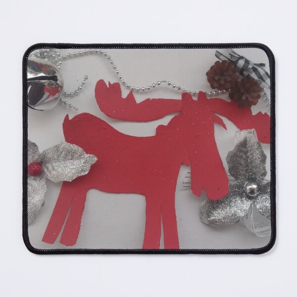 Item preview, Christmas moose in silver designed and sold by ArtbyColleen.