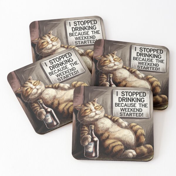 Item preview, Cute drunk cat designed and sold by luna--design.