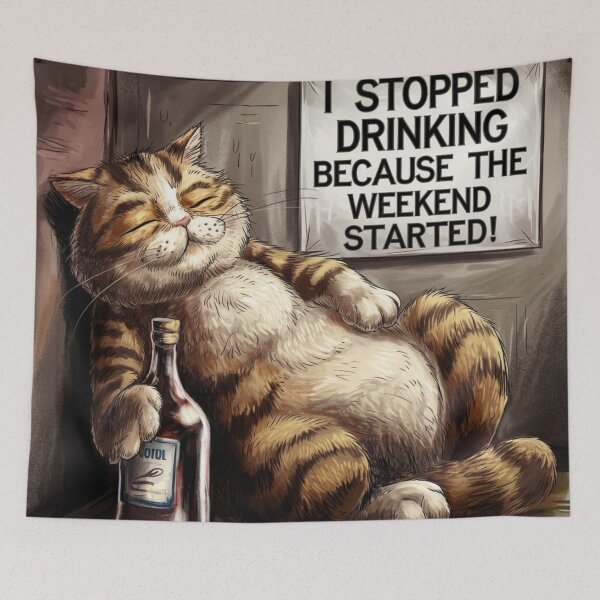 Item preview, Cute drunk cat designed and sold by luna--design.