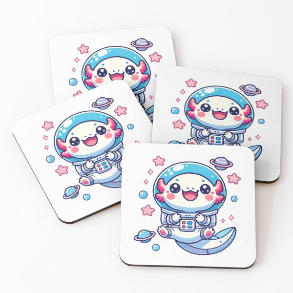 Item preview, Adorable Axolotl Astronaut Floating in Space designed and sold by RetroPop23.