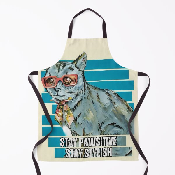 Item preview, Stay Pawsitive Stay Stylish Cat Art Print designed and sold by gleefulme.