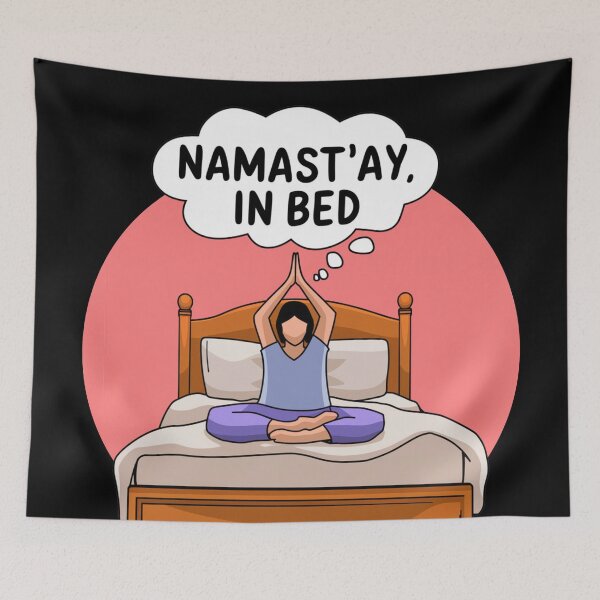 Item preview, Namaste in bed funny yoga humor for yoga instructor designed and sold by Angie-Atelier.