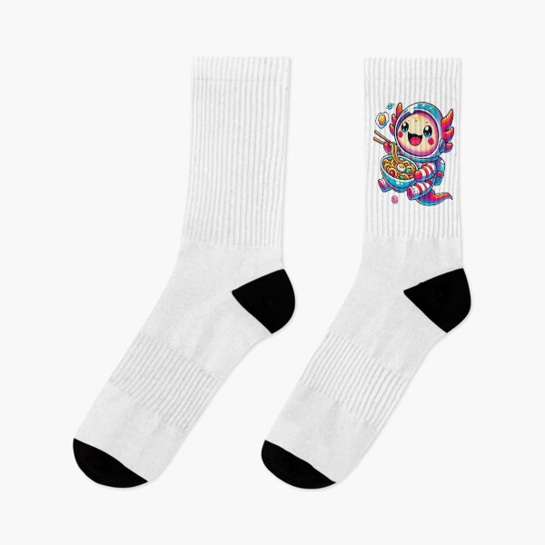 Item preview, Cute Axolotl Astronaut Slurping Noodles in Space designed and sold by RetroPop23.
