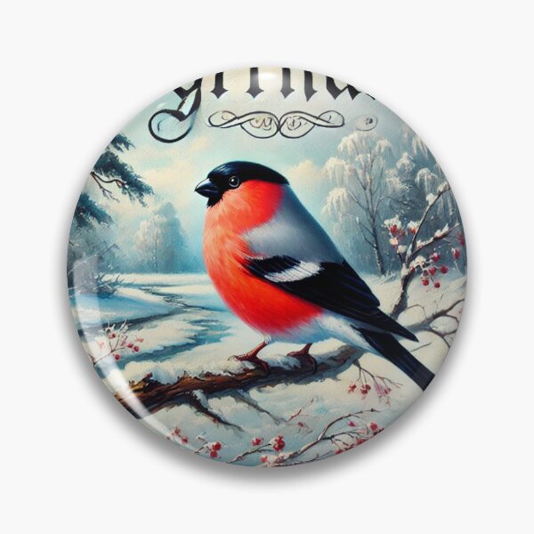 Item preview, Elegant Bullfinch Painting 'Pyrrhula' designed and sold by AlexanderSV1981.