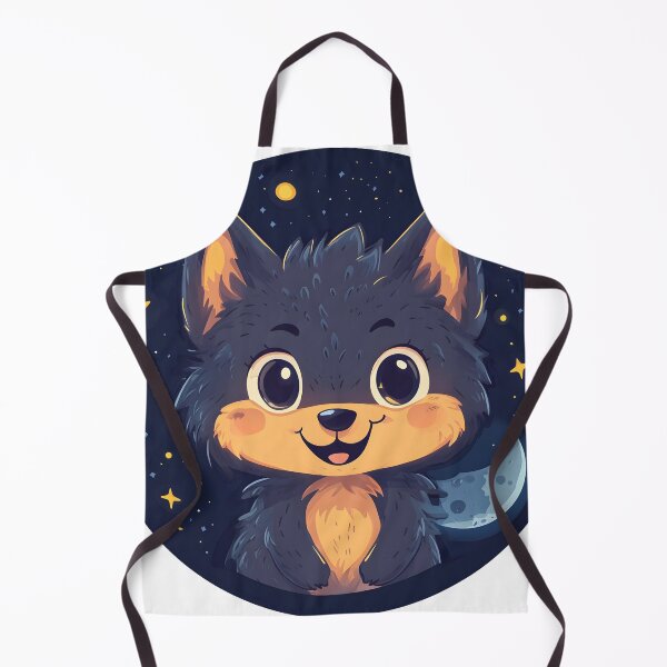 Item preview, Starry Night Cute Wolf Pup Portrait designed and sold by CharmingQuill.