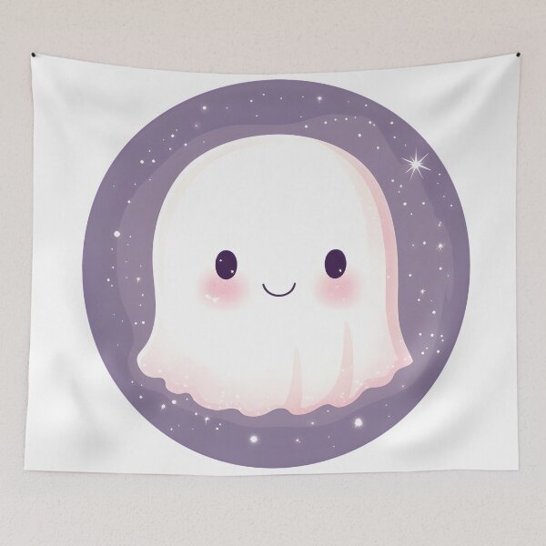 Item preview, Shy Ghost Surrounded by Purple Stars designed and sold by CharmingQuill.