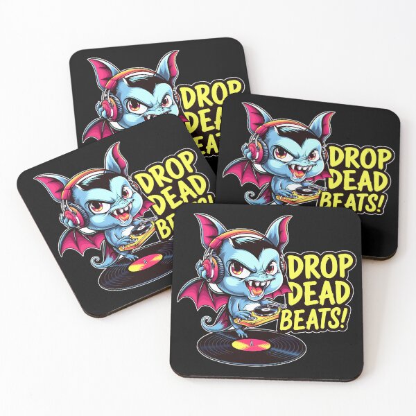 Artikelvorschau, DJ Bat Cartoon „Drop Dead Beats“ – Halloween Musik Design entworfen und verkauft von BNCH44.