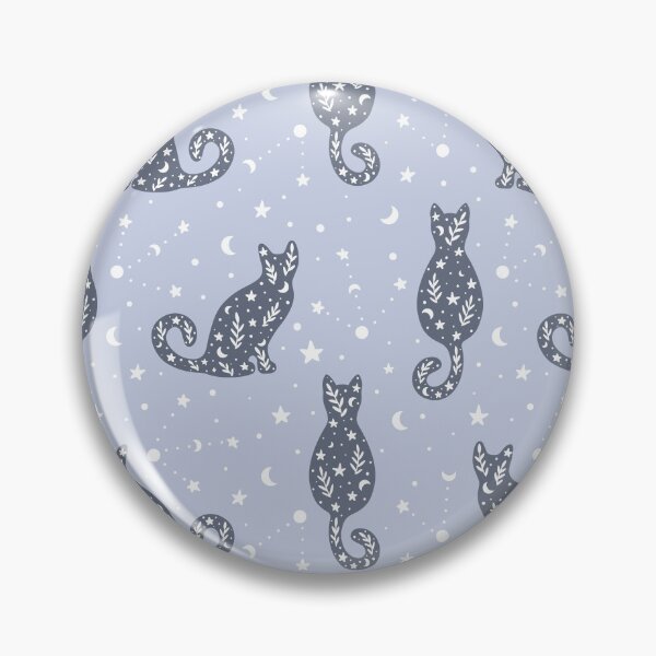 Item preview, Black Cat pattern, Celestial Cat print pattern, illustrated cat kitten design  designed and sold by CEB1700.