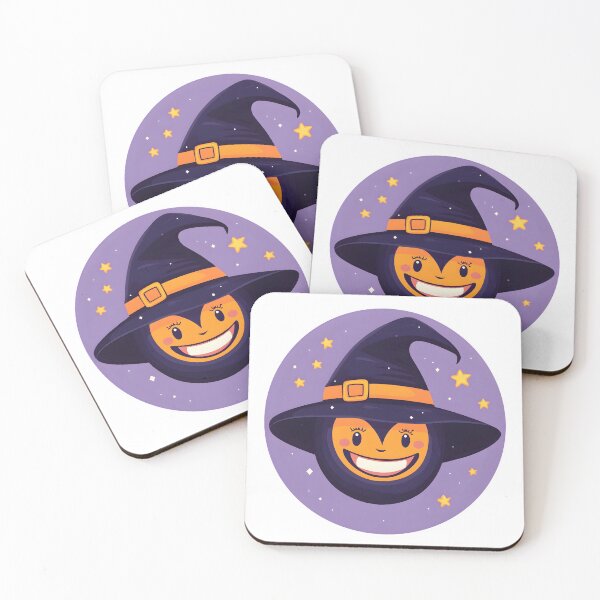 Item preview, Halloween Witch Face with Starry Purple Hat designed and sold by CharmingQuill.