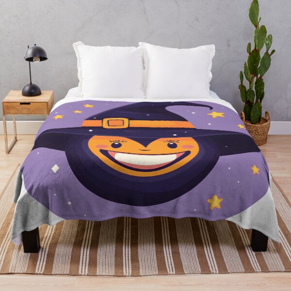 Item preview, Halloween Witch Face with Starry Purple Hat designed and sold by CharmingQuill.