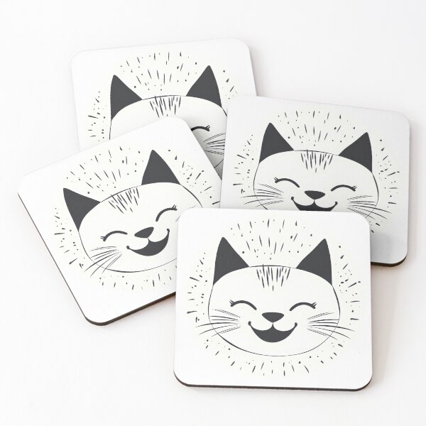 Item preview, Smiling Cat Face With Radiant Whiskers designed and sold by CharmingQuill.