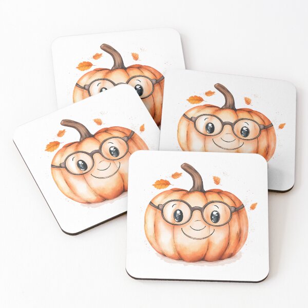 Item preview, Friendly Pumpkin Wearing Glasses and Smiling designed and sold by CharmingQuill.