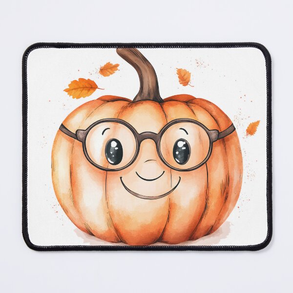 Item preview, Friendly Pumpkin Wearing Glasses and Smiling designed and sold by CharmingQuill.