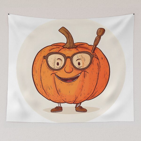 Item preview, Smiling Pumpkin with Glasses and Cane designed and sold by CharmingQuill.