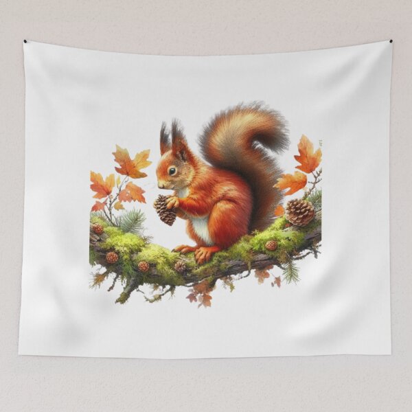 Item preview, Under the golden foliage: the squirrel and his pine cone designed and sold by CHRIST5000.