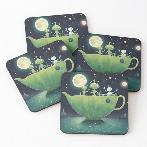Item preview, A Starry Night Adventure on a Floating Teapot designed and sold by Samarpanartz.