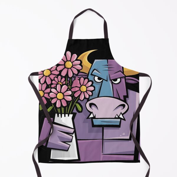 Item preview, Funny Angry Purple Bull Holding Daisy Flowers designed and sold by Nature's Fancy.